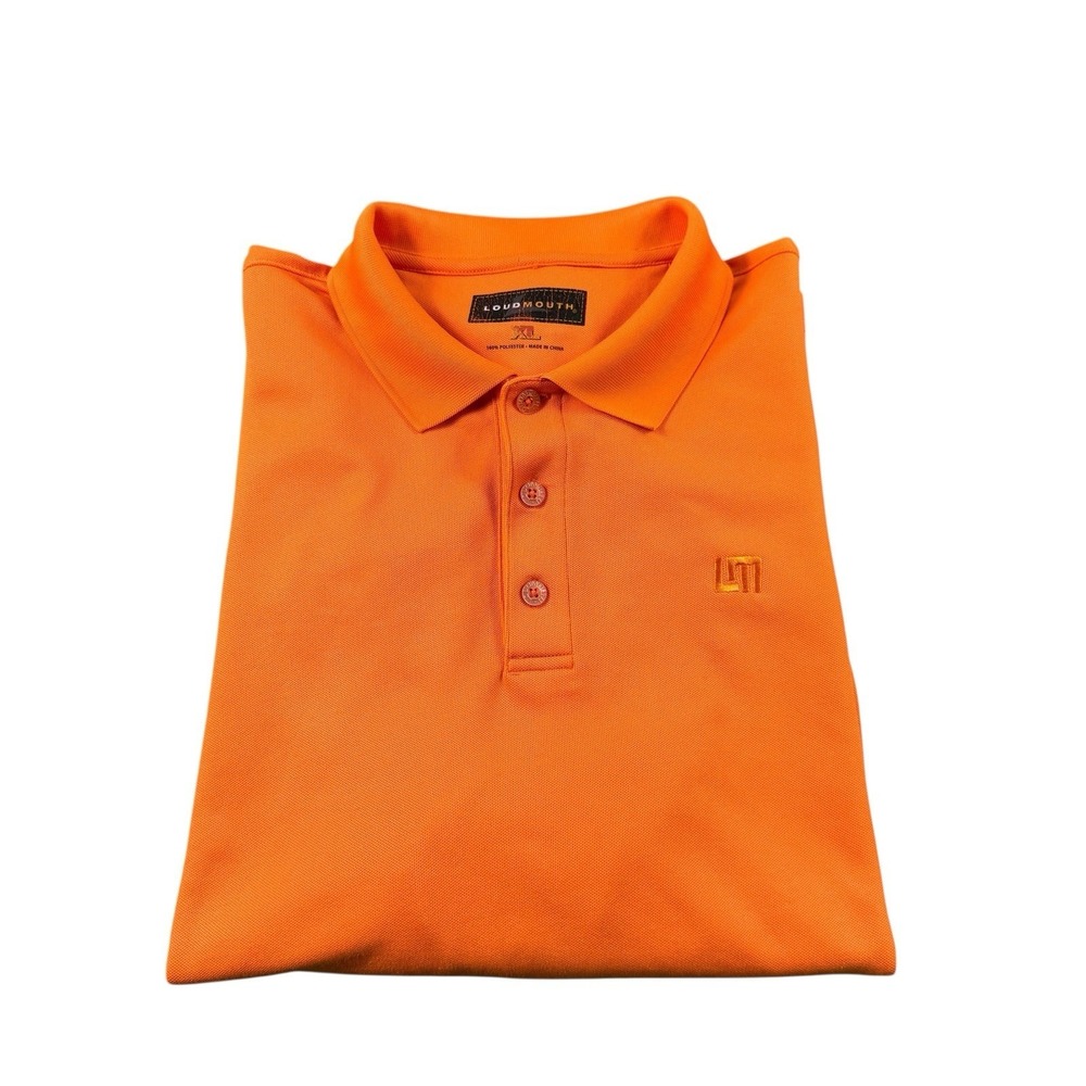 Loudmouth Orange Performance‎ Men's S/S Golf Polo Shirt Size XL